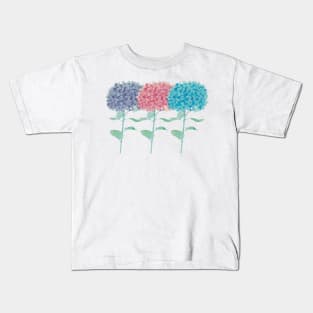 Hydrangeas multicolored watercolor Kids T-Shirt